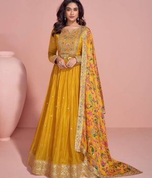 Whimsical latest Georgette Embroidery Semi Stitched Party Wear / Bridal suits Dress for Women Remarkable - Disclose Styles & Luxe
